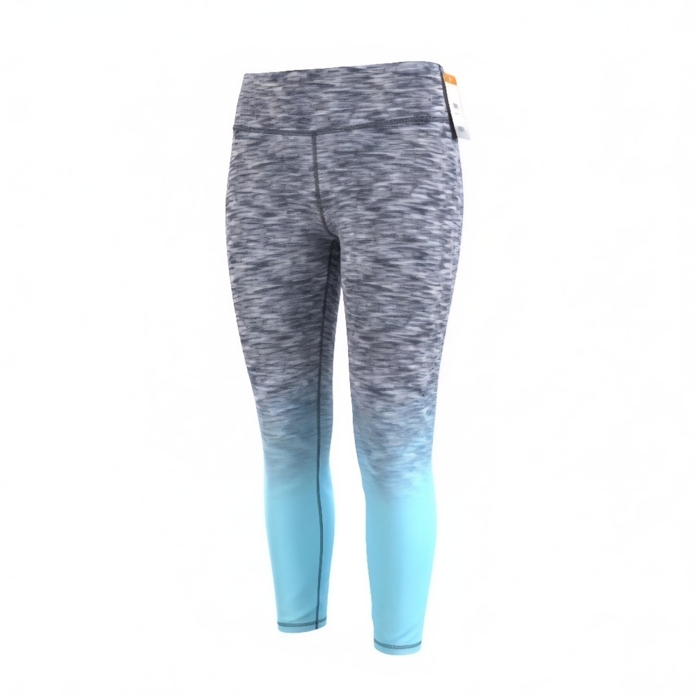 Zelos High Impact High Rise Athletic Leggings Gray & Green Size 2X